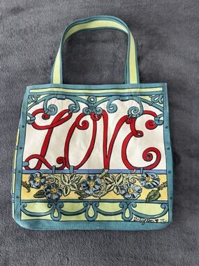 Brighton A Winter’s Love Multicolor Canvas Tote Bag Carryall Reusable Bag NWOT